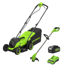 Greenworks 24V Lawn mower 33cm + Grass trimmer + 1x 4aH battery + 2aH charger