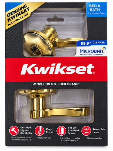 Kwikset polished brass bed - polished,