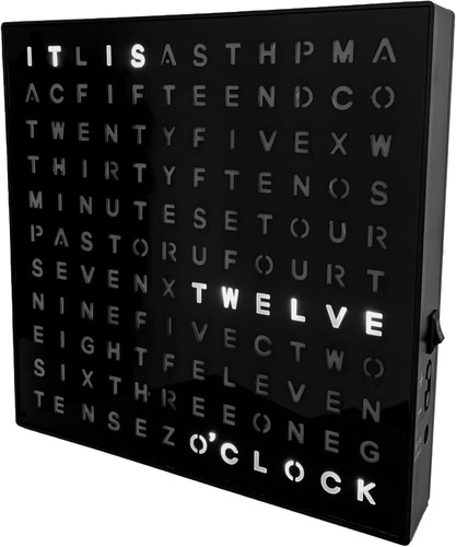 Word clock digital - clock, white