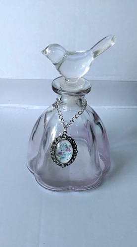 Vintage pink glass perfume - glass,