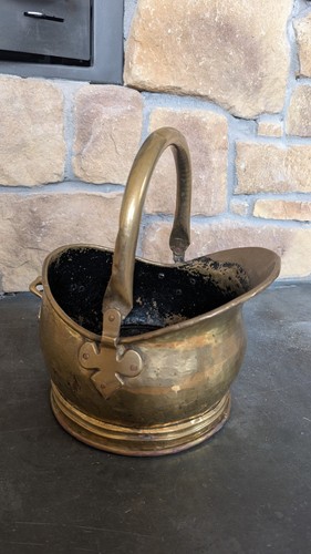 Vintage brass coal scuttle - vintage,