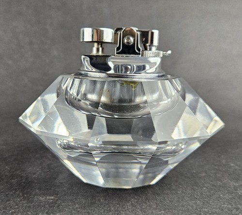 Art deco crystal glass table - art,