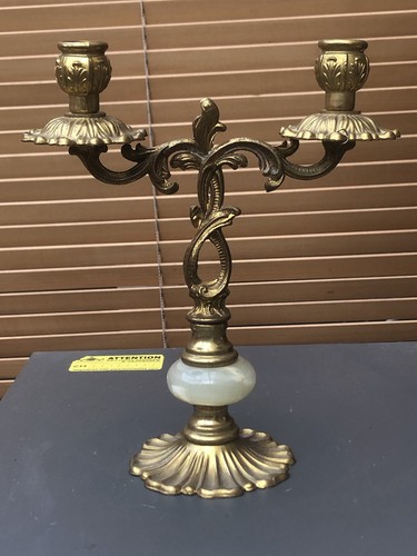 Vintage antique brass - brass, onyx