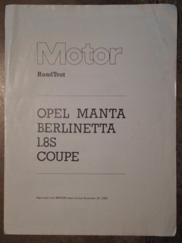 Opel manta berlinetta 8s - berlinetta, 1.8s