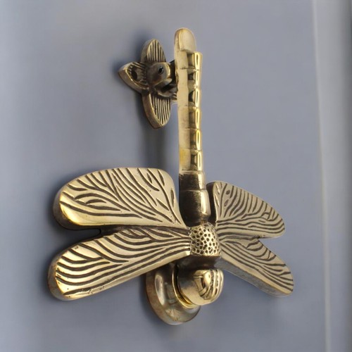 Aged brass dragonfly door - brass,
