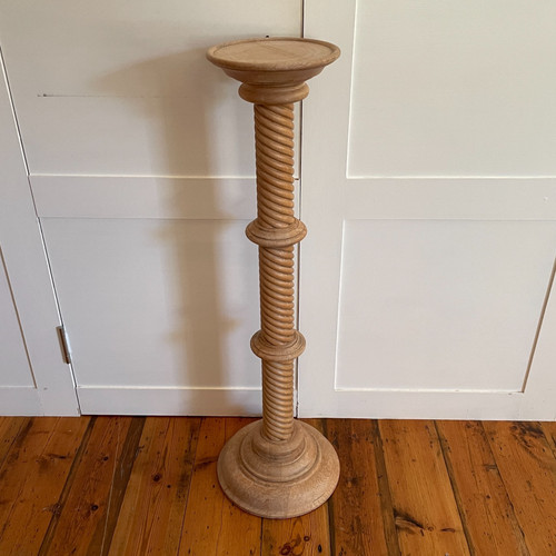 Oak wooden plant stand tall - plant,