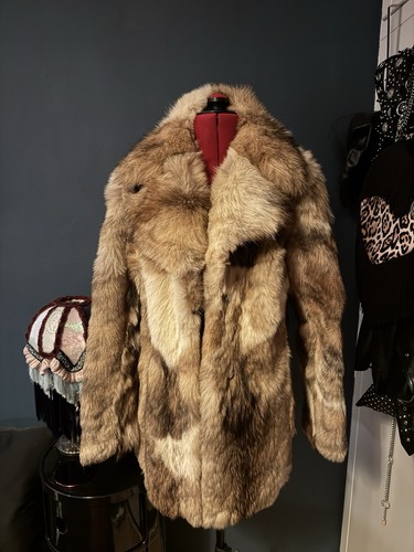 Vintage real fur coat brown - real,