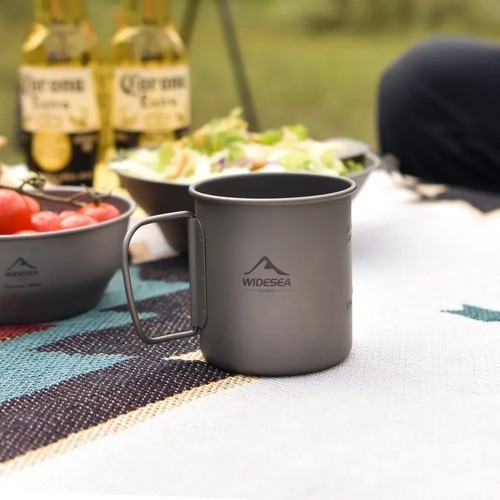 Camping mug titanium cup - titanium,