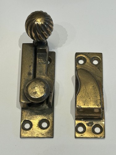 Brass sash window fastener