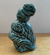 Vintage Poole Pottery Blue Field Mouse on Corn Figure - Blue Dolphin Glaze Range