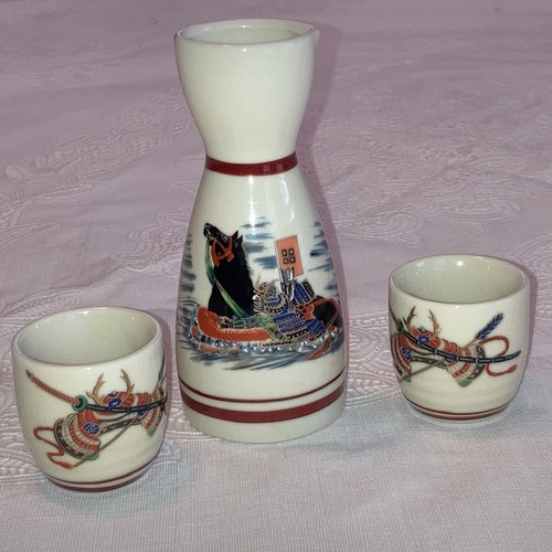 Saki set painted samurai - saki,