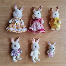 Sylvanian Families Vintage Rabbit Complete Family Babies Bunnies Bunny 