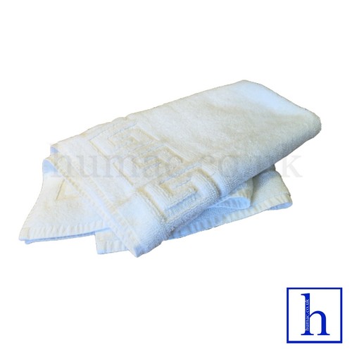 White towel bath mat - white,