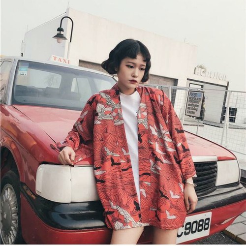 Women crane japanese kimono - women,