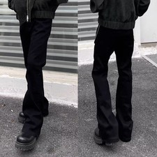 Slim Fit Mens Casual Wear Stylish Black Flared Pants with Long Pockets