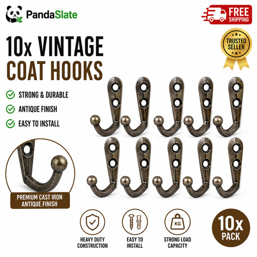 10x coat hooks vintage wall - vintage,