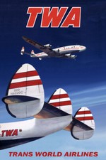 TWA Triple Tail Poster Art Constellation Airliner Trans World Airlines Print 280