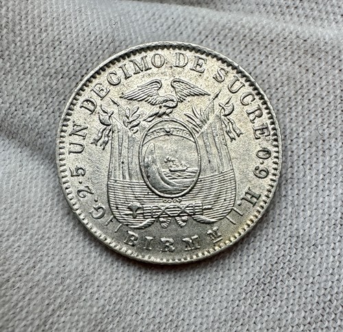 1915 ecuador silver - ecuador, decimo