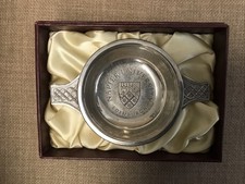 Napier University Edinburgh Scottish Quaich Whisky Friendship Bowl 5"x 3" x 1.5"