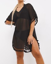 Simply Be Black Tassel Trim