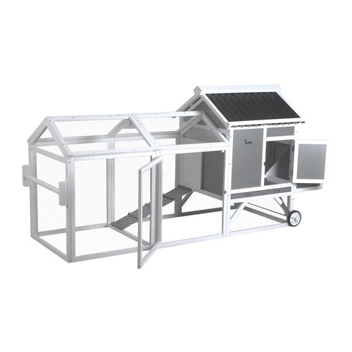 Wooden chicken coop with - chicken,