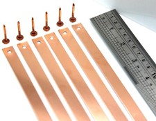8" x 1/2" COPPER ROOFING STRIPS + NAILS - Tingle Soaker  Slate Stone Roof 
