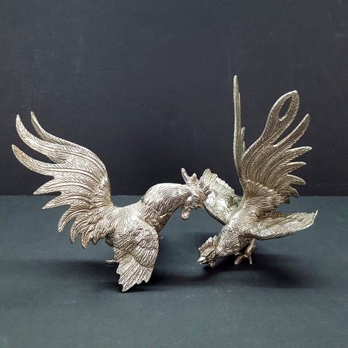Pair vintage silver plate - of,