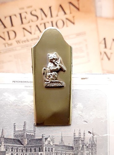 Vintage brass paper clip cat - vintage, &
