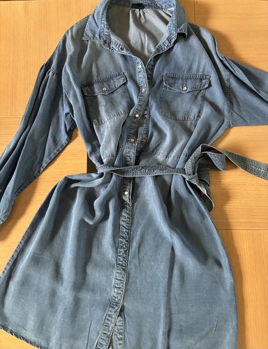Light weight denim shirt dress - light,