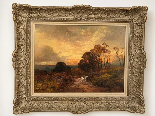 Antique victorian oil painting - oil,