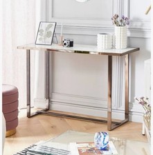 Glass Top Console Table Marble