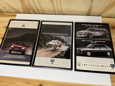 3 X Framed Original Lancia Delta Integrale Turbo Magazine Adverts Man Cave HF