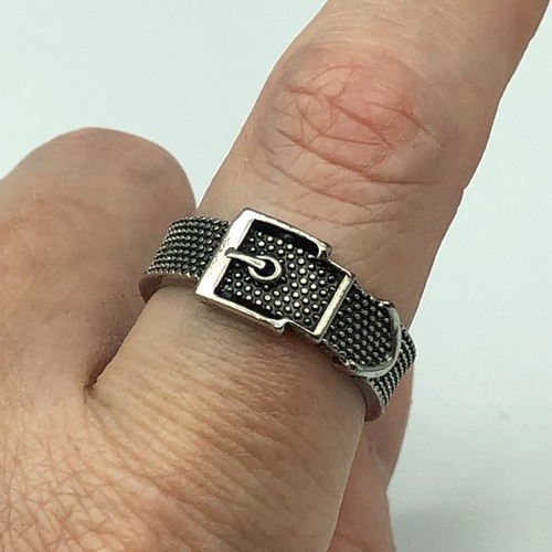 Belt buckle ring silver tone - belt,