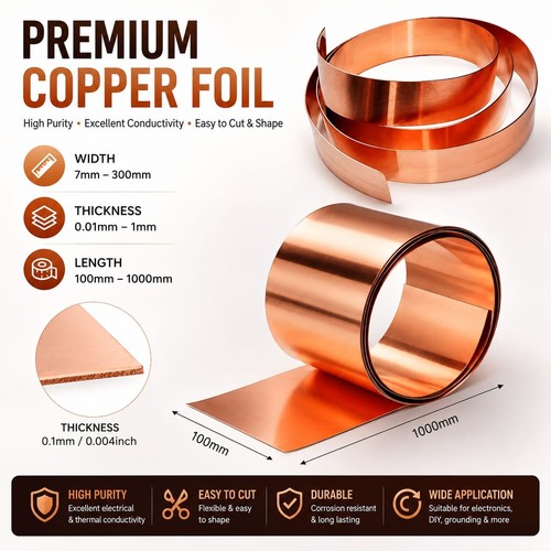 Pure copper foil sheet - 99.9%,