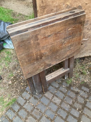 Vintage school fold away desk - school,