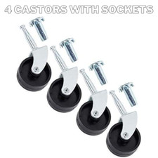 4-12x Swivel Castor Wheels With Inserts 40mm Heavy Duty For Divan Bed Sofa Chair