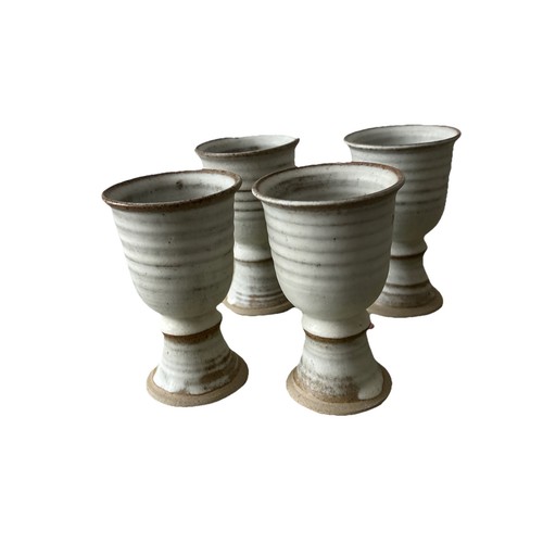 Studio pottery wine - goblets, x