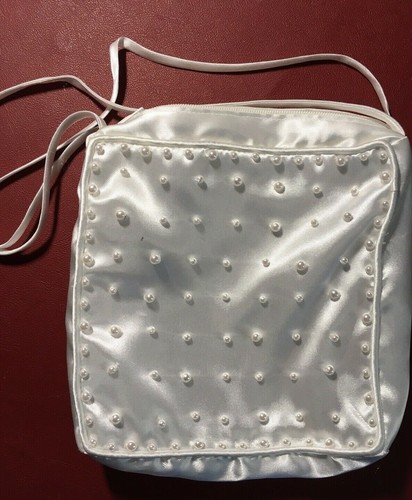 Hand bag white satin - hand,