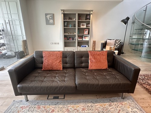 Ikea leather sofa seater - sofa, 3
