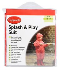Kids Red Waterproof Splash & Play All In One Suit with Hood 1-5 years outdoor