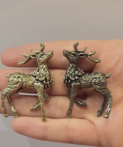 Brass bronze stags - 2x,