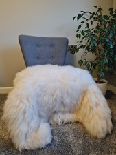 Natural Sheepskin Rug EXTRA LARGE Genuine Pelt GIANT Soft Fleece Ivory White
