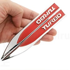 2Pcs TURBO Logo Emblem Car