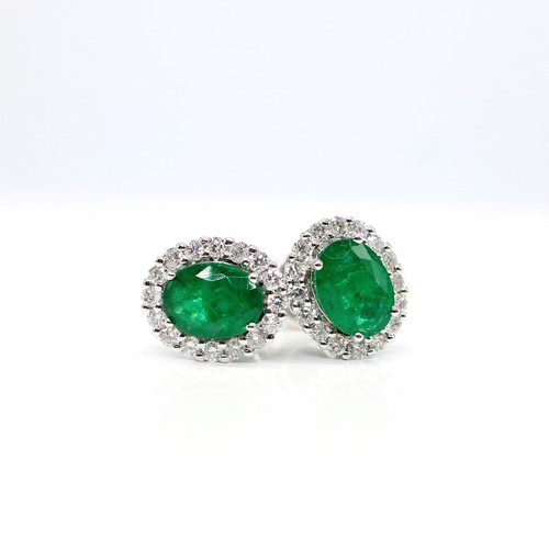 18k emerald diamond - diamond, halo