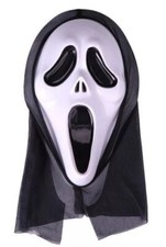 Scream Ghost Face Mask With Hood Horror Halloween Fun Scary Fancy Dress Scream
