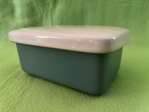 Denby butter dish - dish, green
