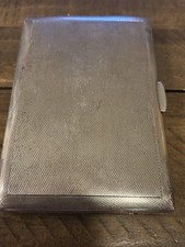 WW2 Major!~Sterling Silver Cigarette Case Engine Turned Design~England