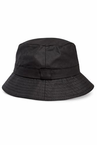 Waxed cotton bucket hat black - waxed,