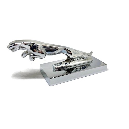 Solid brass jaguar mascot - solid, on