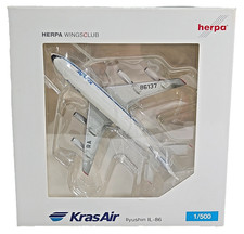 Herpa Wings No.517454 KrasAir Ilyushin Il-86 RA-86137 1:500 Diecast Model Boxed.